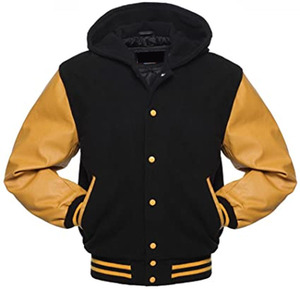 Tendance de l'industrie OEM Veste universitaire pour hommes Vêtements d'hiver vintage avec logo brodé personnalisé Blouson de baseball en cuir - Product Image 5
