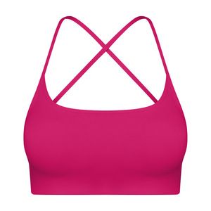 Oem Customized logo Design Stylish New Low-Intensity Yoga Sports <b>Bra</b> <b>with</b> a Cross Hollow Back and Thin <b>Straps</b> - Product Image 4