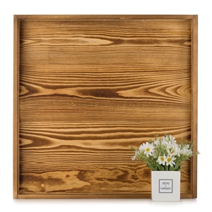 Juego de bandejas de madera personalizadas hechas a mano, forma redonda blanca encantadora de dos niveles con diseño vintage para servir y exhibir - Product Image 3
