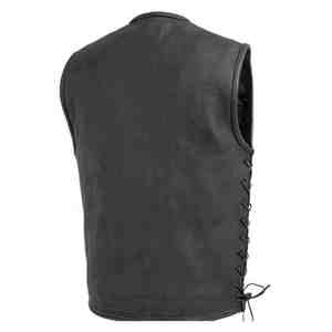 Chaleco de Cuero Genuino de Alta Calidad para Hombre, Chaqueta de Motociclista sin Mangas Hecha a Mano con Botones de Cuerno para Compradores Mayoristas - Product Image 2