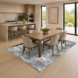 <b>RUGS</b> DEPOT LXDP-0172 Wholesale Grey Silver Contemporary Abstract Digital Printed Machine Washable Chenille Area <b>Rug</b> <b>Non</b> <b>Slip</b> - Product Image 4