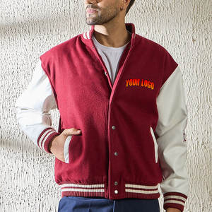 Chaqueta Universitaria Varsity Personalizada de Felpa con Bordado Vintage para Hombre, Talla Grande - Product Image 1