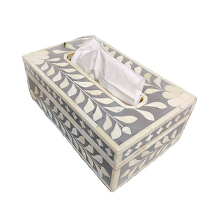 Boîte à mouchoirs et décoration de table en nacre grise et incrustation d'os de l'Aïd Produits décoratifs pour la maison par tradebit - Product Image 4