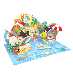 Cartes d'anniversaire pop-up 3D personnalisées avec enveloppes pour les événements d'anniversaire, thème animal et artisanat - Product Image 4