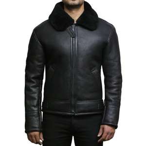 Veste pour homme Veste d'hiver matelassée en peau de mouton véritable de haute qualité - Product Image 1