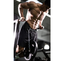 Ceinture de trempage d'haltérophilie confortable robuste avec chaîne en acier rembourrée Fitness néoprène ceinture de trempage Gym Fitness ceinture réglable.