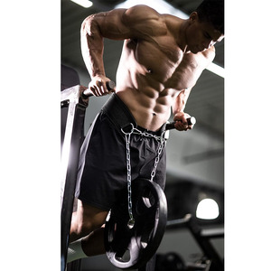 เข็มขัดยกน้ำหนักแบบเบาสบายสำหรับงานหนักพร้อมโซ่เหล็กเข็มขัดออกกำลังกายนีโอพรีนแบบจุ่มสำหรับยิมฟิตเนสเข็มขัดปรับได้ - Product Image 5