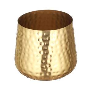 Jardinière de fleurs en métal de style vintage en finition dorée pour la maison et le jardin Jardinières décoratives de forme ronde faites à la main - Product Image 5