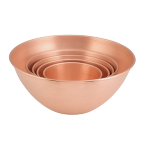 Vajilla de cobre pulido, cuenco redondo para mezclar con mango lateral, cuenco para servir alimentos y frutas, suministrado por India - Product Image 5