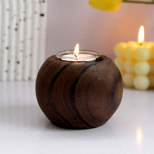 Porte-bougie rond en bois, écologique, fait main, pour la maison, les hôtels, les restaurants et les cafés, décoration de table très vendue - Product Image 1