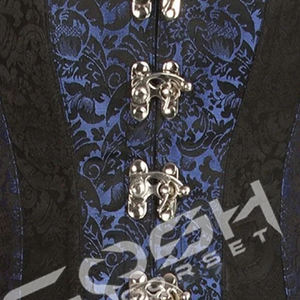 Corsé de brocado de dos tonos deshuesado de acero Overbust de moda y desgaste de fiesta personalizado con cierre de cierre oscilante - Product Image 5