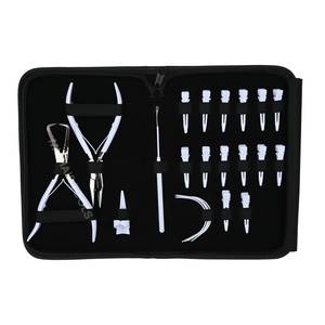 Kit d'outils pour extensions de cheveux en microbilles blanches avec pince à retirer les microbilles, applicateur incurvé, aiguilles à coudre et pinces à bec de canard - Product Image 6