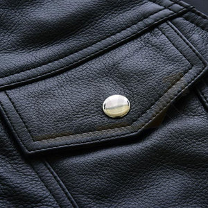 Chaleco de moto de cuero de alta calidad para hombre, logotipo impreso personalizado, chalecos y chalecos transpirables de talla grande para hombre - Product Image 4