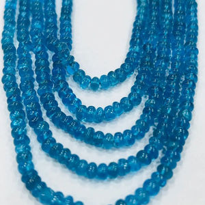 Cuentas de apatita de neón azul natural 4,5mm FORMA DE Rondelle suave hebra de 15 pulgadas para pulseras - Product Image 1