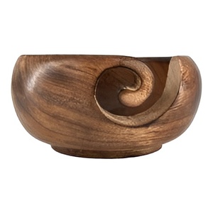 Madera de mango de alta calidad moderna para tejer y ganchillo Cuenco de hilo de madera hecho a mano - Product Image 4