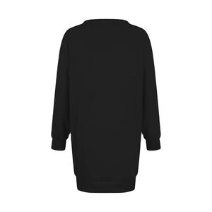 Sudadera para mujer con hombros caídos, manga larga, forro térmico, estilo holgado, tipo vestido, color negro 2026 - Product Image 5