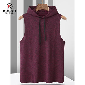 Chaleco Deportivo sin Mangas con Capucha para Hombre, Estilo Musculoso, de Algodón y Elastano, con Impresión de Logotipo Personalizado, Camiseta sin Mangas para Hombre - Product Image 3