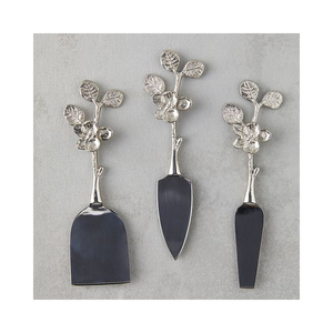 Ensemble de couteaux à fromage en métal en acier inoxydable de qualité supérieure pour fromage, brindille à pizza avec manche en argent, trancheur à fromage moderne pour la maison de mariage - Product Image 4