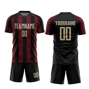 100% Polyester Football Uniforme Respirant et Sublimé Couleur Unie Simple Football Top Jersey Football Wear - Product Image 4