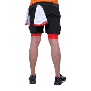 Vente en gros Short de fitness de compression athlétique personnalisé pour hommes 2-en-1 Short de sport en maille pour la course à pied et l'entraînement Marque privée Votre logo - Product Image 3