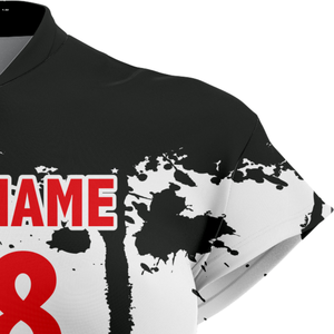 Ensemble de maillots de volley-ball personnalisés pour femmes, manches courtes, col en V, séchage rapide, respirant, uniforme d'équipe, t-shirt de sport, short, vêtements de sport, blanc - Product Image 4