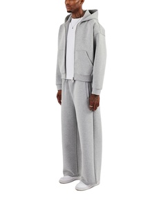 High Quality Men's Tracksuits <b>Fabric</b> <b>Grey</b> Fleece Baggy Pants Casual Wear Fashion Design Low MOQ Wholesale Custom Blank Tracksuit - Product Image 3