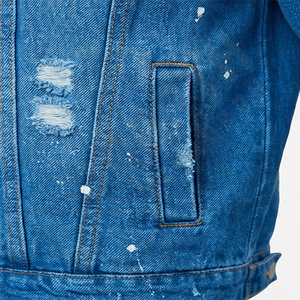 Custom Unisex Denim Jacket Coat <b>Jean</b> <b>Work</b> Jacket Distressed Acid Wash Denim Jacket for <b>Men</b> Fashion Durable Streetwear - Product Image 5