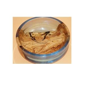 Cuenco de servidor de resina de madera de lujo con detalle de ágata pulida - Product Image 5