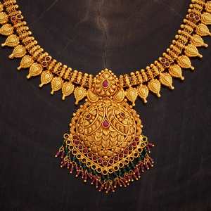 Handmade Tassel Pearl <b>Necklace</b> for Hindu Weddings-Trendy Religious Chain - Product Image 2