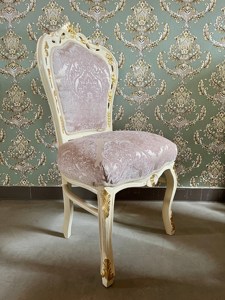 Silla de comedor con brazo antiguo Silla de comedor de estilo francés Luis XV en madera maciza Antigua - Product Image 4