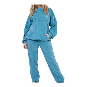 Survêtements Jogger 100 % Coton Délavé à l'Acide pour Femmes, Tenues de Sport Lourdes pour l'Entraînement Printanier 2026 - Product Image 1