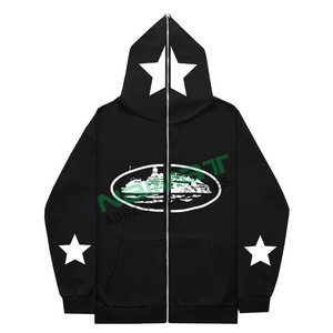 Sudadera con Capucha Térmica de Invierno, 100% Algodón, Gruesa, Transpirable, con Cierre Completo, Diseño de Estrella, Nueva Tendencia, Venta al Por Mayor, Buena Calidad - Product Image 1