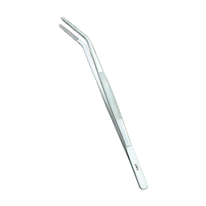 Pince de précision professionnelle extra longue de 20 cm en acier inoxydable à haute teneur en carbone, dentelée, durable pour la mise en assiette culinaire - Product Image 4