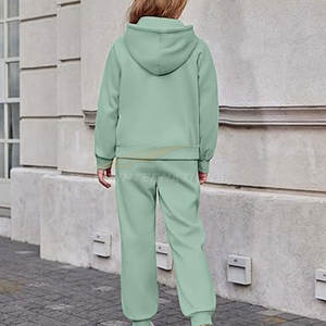 ชุดวอร์มลำลองสำหรับเด็กผู้หญิงชุดวอร์มผ้าระบายอากาศมีฮู้ดและกางเกงจ๊อกกิ้งมีซิปแบบทันสมัยสำหรับฤดูใบไม้ร่วงฤดูหนาว - Product Image 5