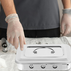 Caja de Almacenamiento de Instrumentos Perforada de Acero Inoxidable 304 de Primera Calidad con Tapa y Asa de Agarre, Caja de Laboratorio - Product Image 6