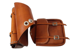 Bolsas de sillín de salto ecuestre de cuero genuino de alta calidad, ropa de equitación occidental mecanizada a mano para caballos - Product Image 4