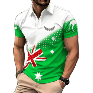 Camisa de Golf para Hombre, 100% Poliéster, Transpirable, con Estampado de Canguro Australiano, Estilo Casual, Manga Corta, Diseño con Flecos, 140g - Product Image 3