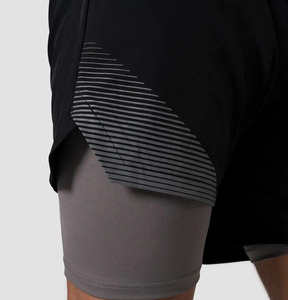 Pantalones cortos de gimnasio para hombre de calidad superior logotipo personalizado 2 en 1 deportes atléticos Padel Casual sólido Fitness pantalones cortos atléticos para hombres - Product Image 5