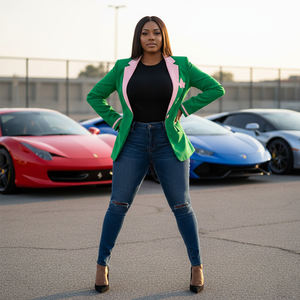 Alpha grec personnalisé en gros |   Kapa |   Veste de costume respirante brodée Alpha Soror Clothing Sorority, veste de costume d'affaires - Product Image 2