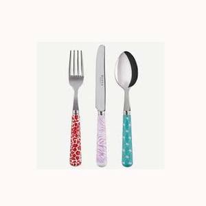 Ensemble de couverts design fabuleux en acier inoxydable argent nickel métal créatif résine sur manche en émail pour salade de riz café et pâtes - Product Image 1