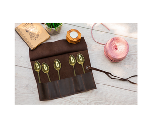 Porte-cuillère en cuir de haute qualité table taille personnalisée couverts porte-cuillère en cuir dîner table décorer - Product Image 6