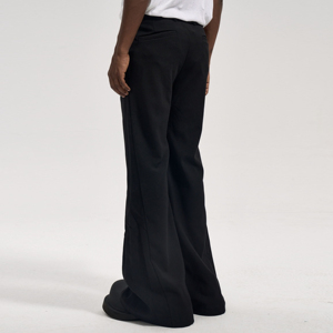 Pantalons évasés personnalisés OEM pour hommes, vêtements de rue d'extérieur, coton noir, pantalons évasés vierges pour hommes - Product Image 3