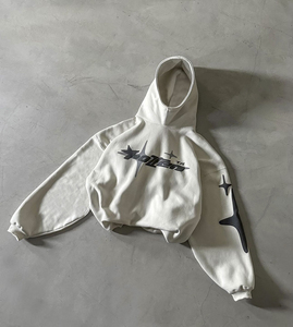 Fabricant bas prix haute qualité 100% coton Sun Faded sweats à capuche surdimensionnés hommes 400 Gsm poids lourd apposé tissu broderie - Product Image 1