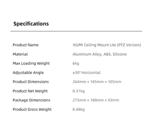 Support de <span class=keywords><strong>plafond</strong></span> XGIMI X-Roof Lite réglable pour vis 1/4, supports de projecteur en alliage d'aluminium pour XGIMI RS 10/RS20 Series/Z6X - Product Image 6