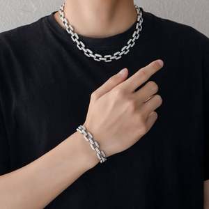 Collier chaîne cubaine plaqué or pour homme en argent sterling 925 avec moissanite, style hip-hop, rectangulaire, personnalisé, pour soirée - Product Image 3