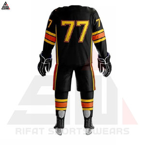 Ensembles d'uniformes de hockey sur glace dernier modèle taille et couleur/logo personnalisés 100% polyester respirant séchage rapide et sans couture de haute qualité pour adultes - Product Image 3