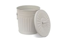 Poubelle en métal blanc galvanisé pour cuisine, maison, bureau, cantine, restaurant, intérieur, extérieur, stockage de déchets en provenance d'Inde