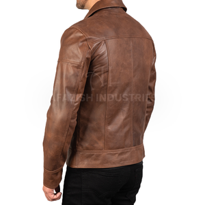 Blouson en cuir de mouton Nappa pour homme, blouson bombardier en peau de mouton, Style chemise, toutes tailles - Product Image 6