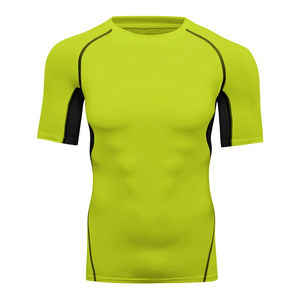 Vente en gros T-shirt de compression de gymnastique à séchage rapide pour hommes avec logo personnalisé vêtements de musculation d'entraînement avec caractéristiques anti-UV UPF50 respirant - Product Image 3