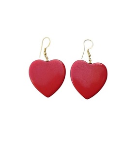 Boucles d'oreilles créoles vintage simples de créateur, unisexe, bijoux fins tendance, perles de verre en forme de cœur, perles naturelles, couleur personnalisable - Product Image 6